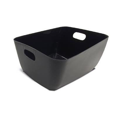 Small Basket Black Plastic 15.5x8.5x11cm
