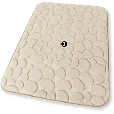 Alfombra Microfibra Beige Piedras 45x75