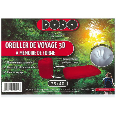 Almofada Dodo Viagem Visco 3d 25x40 Vermelha