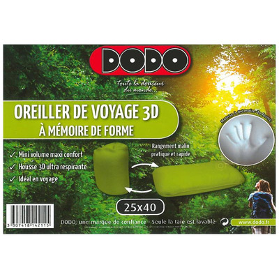Almofada Dodo Viagem Visco 3d 25x40 Vd Alfac