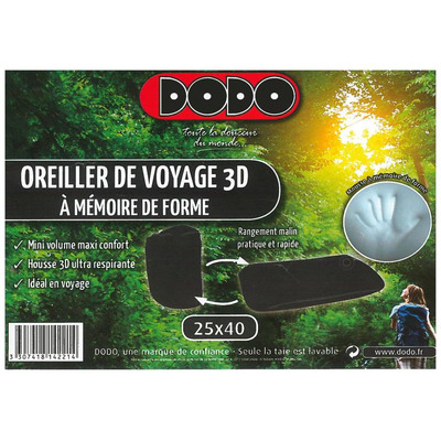 Almofada Dodo Viagem Visco 3d 25x40 Preto