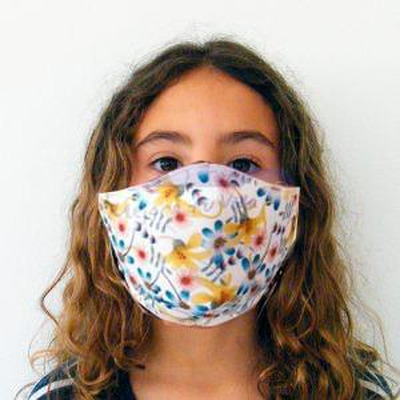 Mascara Higienica 98,48% Filtração Criança 3-6 Flores Verdes