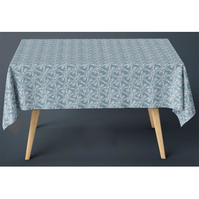 Toalha Mesa 150x150 Cm Anti Nódoa Desenho 3 Azul 80%algodão/ 20% Polyester
