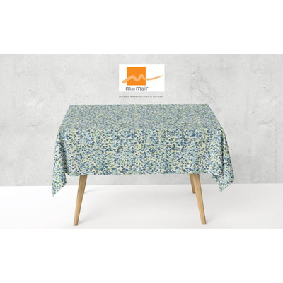 Toalha Mesa 150x150 Cm Anti Nódoa Desenho 7 Azul 80%algodão/ 20% Polyester