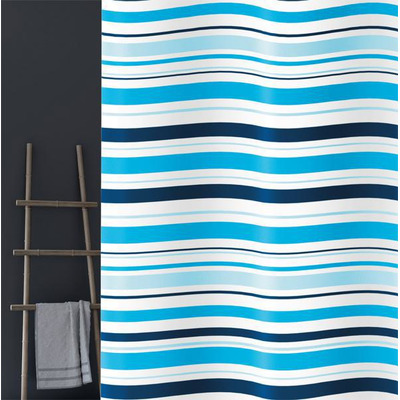 Cortina Wc Textil Bac Righe Azul 240x200