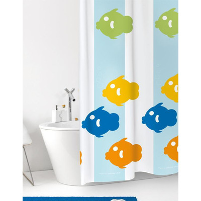 Cortina Wc Textil Bac Globe Fish 240x200