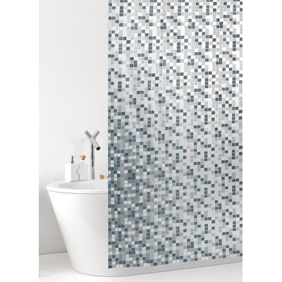 Cortina Wc Pvc Bac Mosaico Cinza 240x200