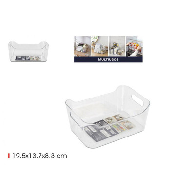 Cesta Multiusos Acrilico Transparente 19,5x13,7xa8,3cm