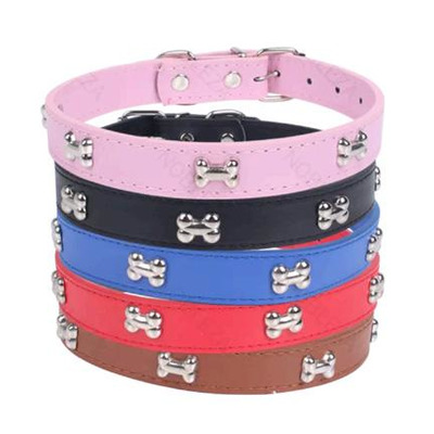 Collar para perro de piel sintética con apliques metálicos 5 cortinas - L2.5cmxl40-52cm