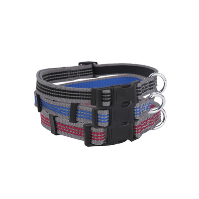 Dog Collar With Reflective Stripe L1cmxcl25-40cm