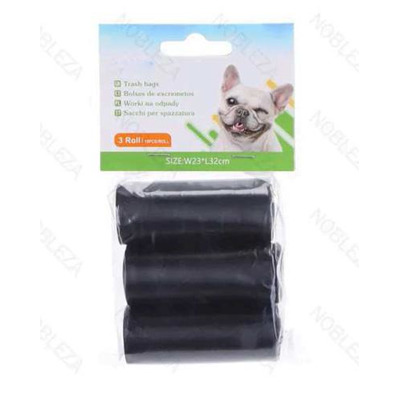 Bolsas de higiene animal negras - 3 rollos de 15 Un